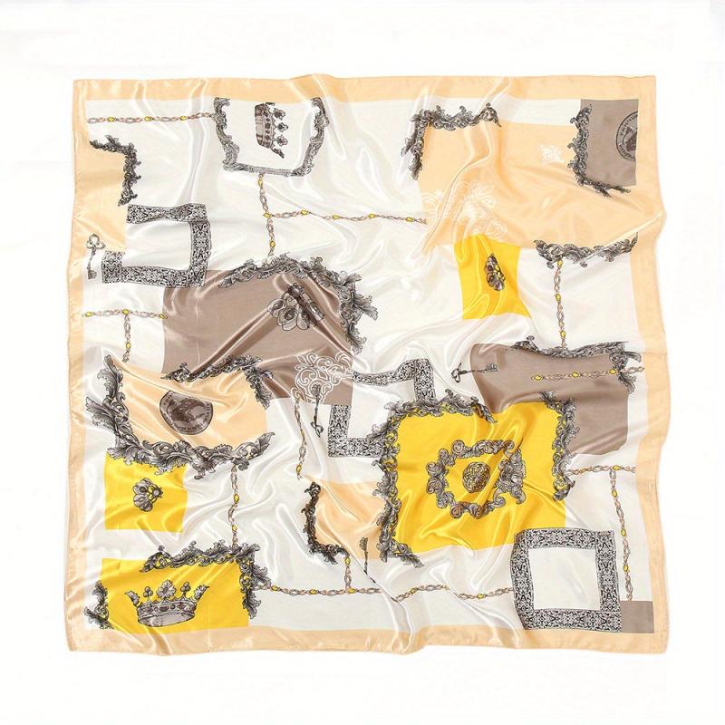 Vintage Chain Print Silk Shawl Scarf Travel Beach Towel