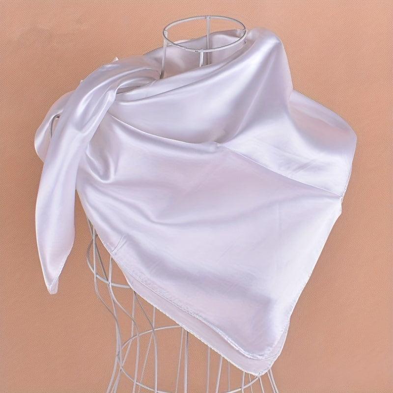 Solid Satin Large Bandana Silk Square Scarf Classic Windproof Shawl