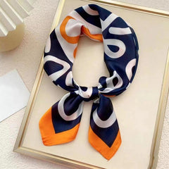 Flower Plaid Print Square Scarf Women Casual Shawl Sunscreen Windproof Head Wrap