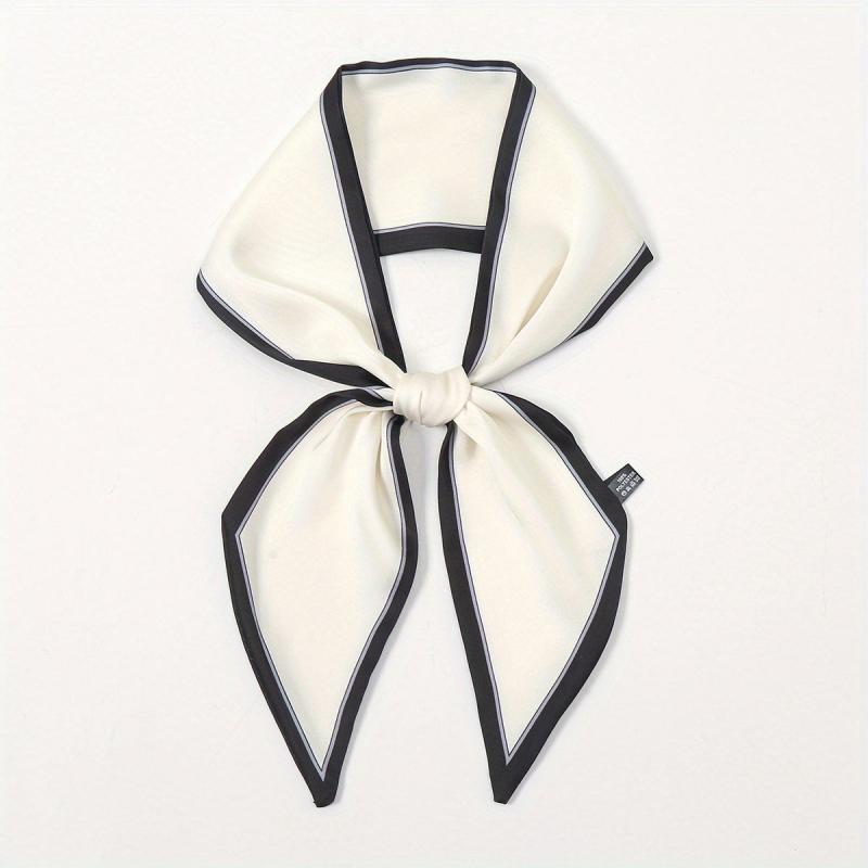Solid Satin Skinny Scarf Neckerchief Hair Ribbon Twilly Scarf