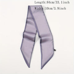 Solid Satin Skinny Scarf Neckerchief Hair Ribbon Twilly Scarf