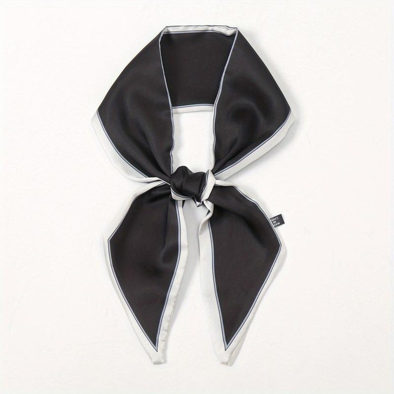 Solid Satin Skinny Scarf Neckerchief Hair Ribbon Twilly Scarf