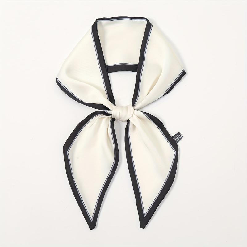 Solid Satin Skinny Scarf Neckerchief Hair Ribbon Twilly Scarf
