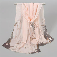 Floral Chiffon Scarf Boho Shawl Casual Travel Beach Towel