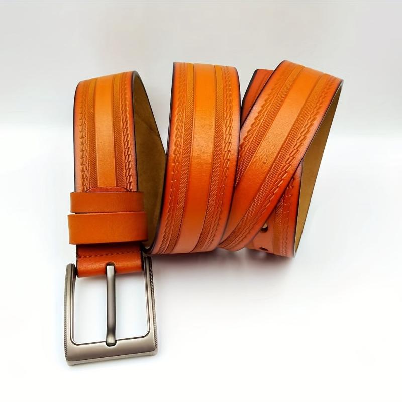 Men's Leather Belt Pin Buckle Casual Belt Durable Pants Belt