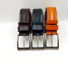 Men's Leather Belt Pin Buckle Casual Belt Durable Pants Belt