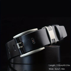 Men's Pin Buckle Leather Belt Waist Strap for Jeans Pants
