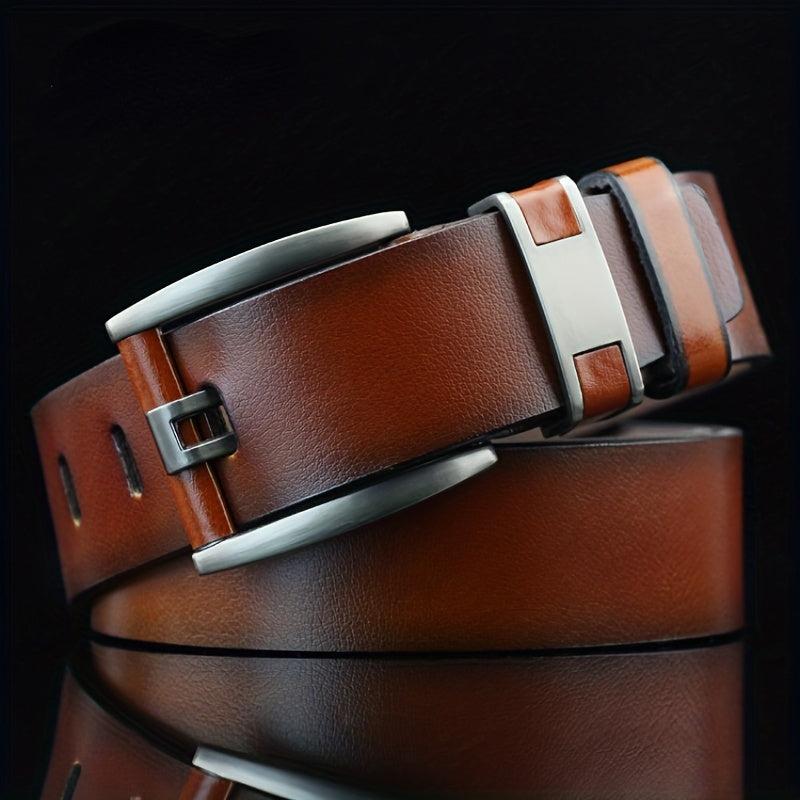 Men's Pin Buckle Leather Belt Waist Strap for Jeans Pants