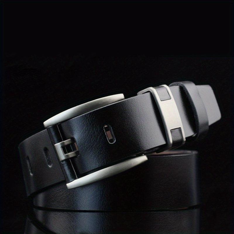 Men's Pin Buckle Leather Belt Waist Strap for Jeans Pants