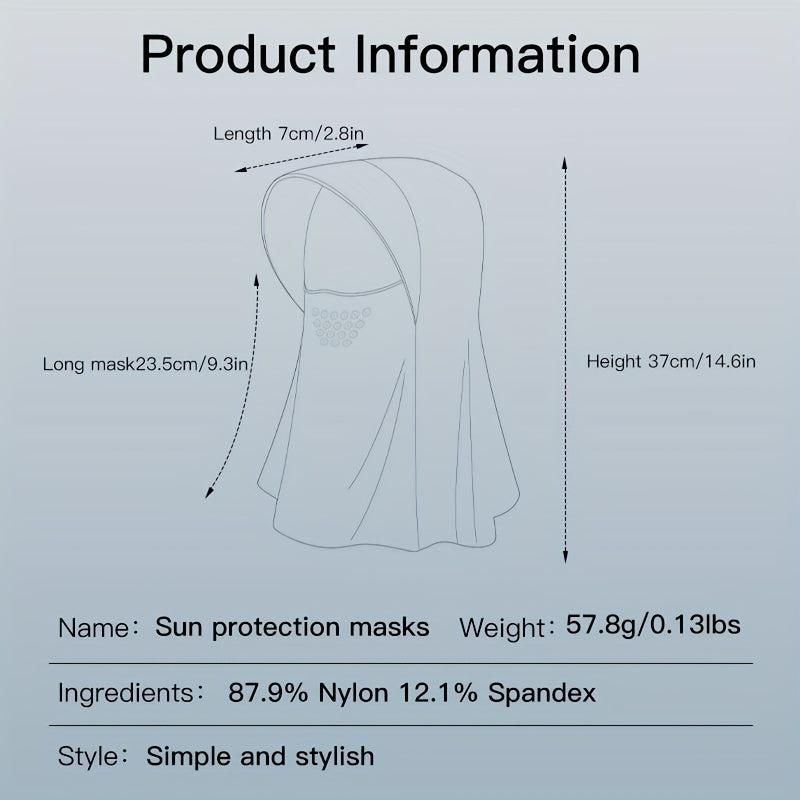 Sun Proof Hoodie Face Covering With Brim Mesh Ice Mask Neck Gaiter