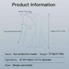 Sun Proof Hoodie Face Covering With Brim Mesh Ice Mask Neck Gaiter