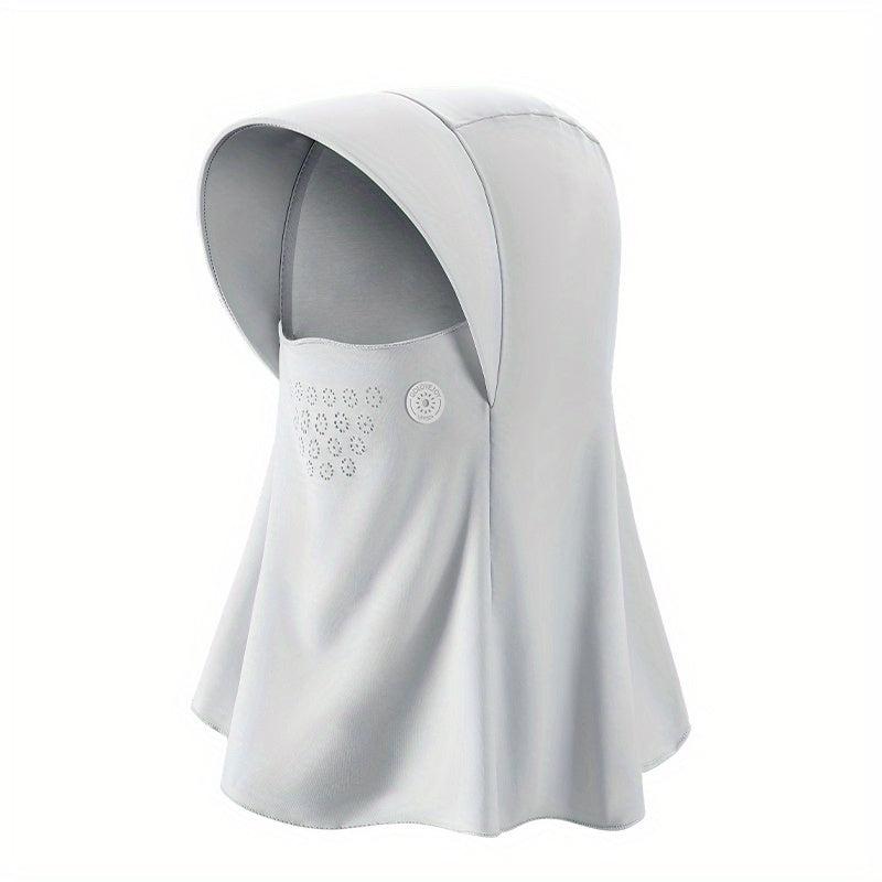Sun Proof Hoodie Face Covering With Brim Mesh Ice Mask Neck Gaiter