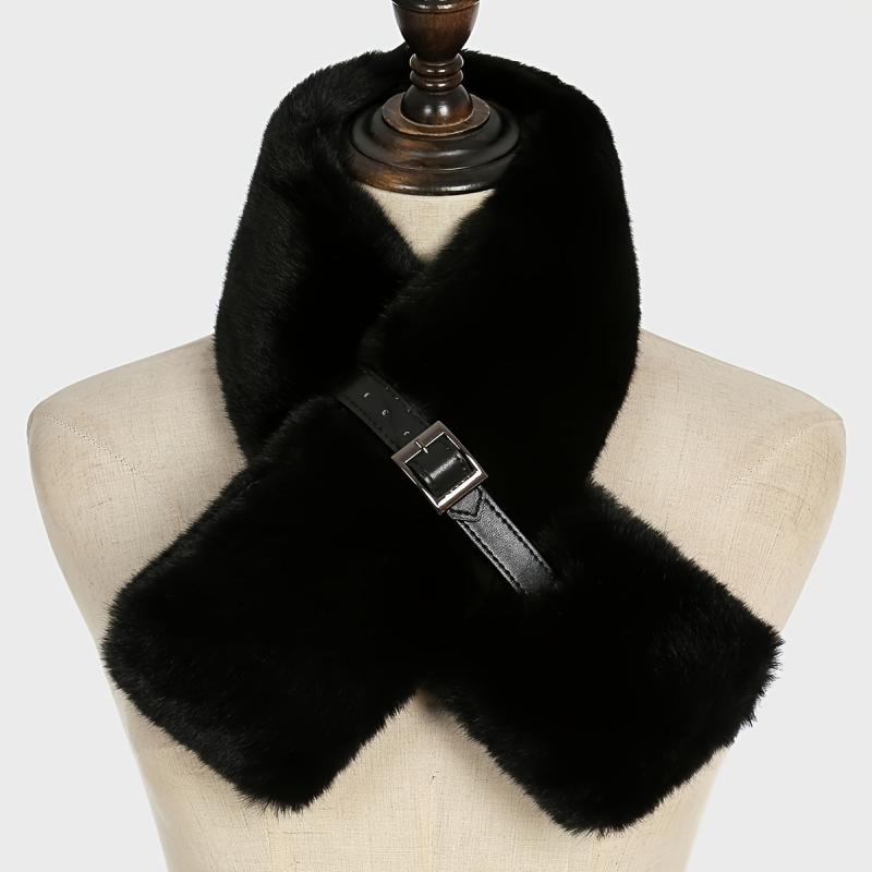 Winter Faux Rabbit Fur Scarf Plush Warm Neck Scarf Women