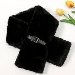 Winter Faux Rabbit Fur Scarf Plush Warm Neck Scarf Women