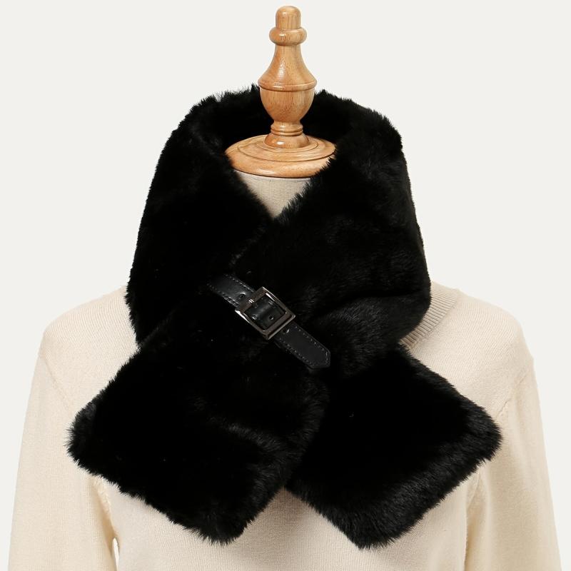 Winter Faux Rabbit Fur Scarf Plush Warm Neck Scarf Women