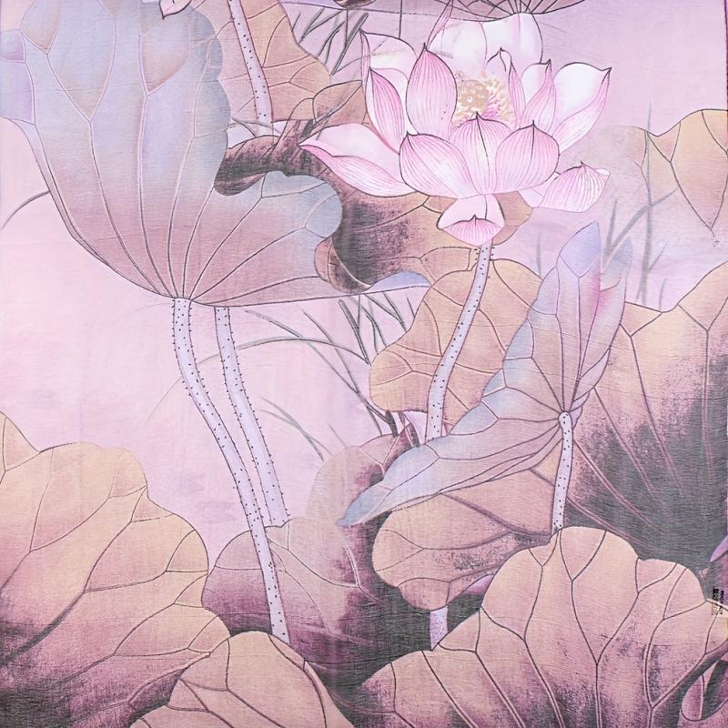 Classic Flower Print Scarf Thin Breathable Shawl Gauze Scarves