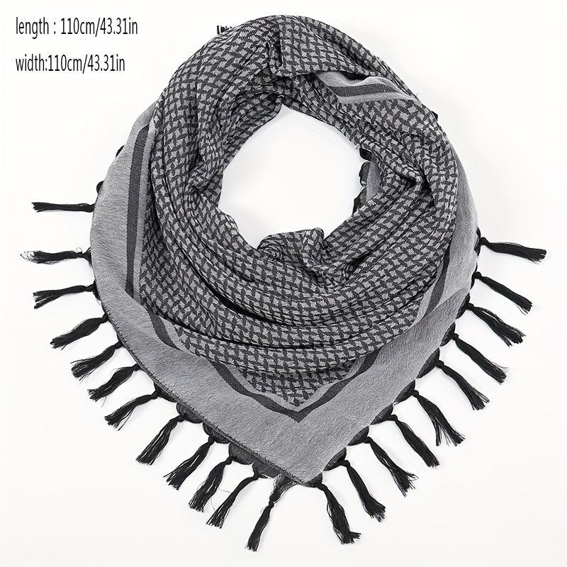 Tactical Desert Scarf Arab Scarf Wrap Head Neck Sunscreen Wrap Tassel