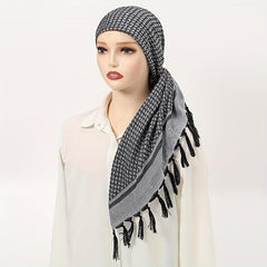 Tactical Desert Scarf Arab Scarf Wrap Head Neck Sunscreen Wrap Tassel