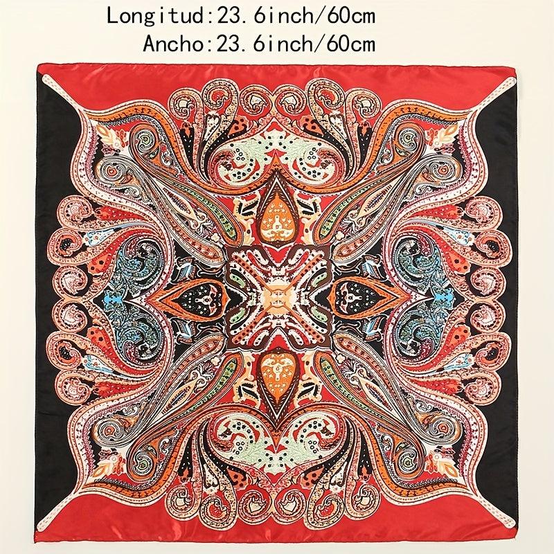 Paisley Print Bandana Classic Boho Square Scarf Neckerchief Hair Accessories