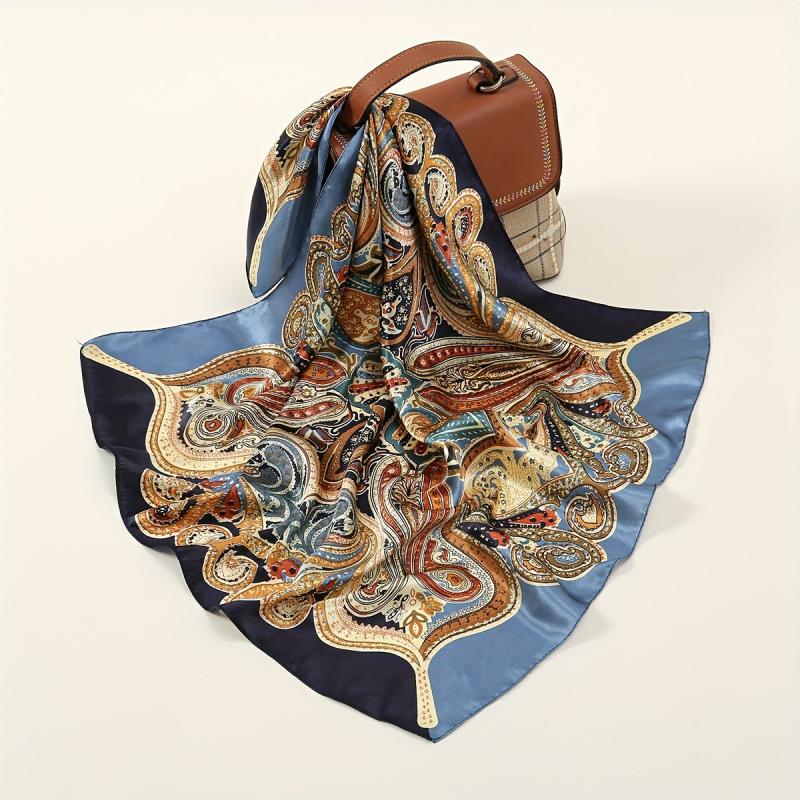 Paisley Print Bandana Classic Boho Square Scarf Neckerchief Hair Accessories