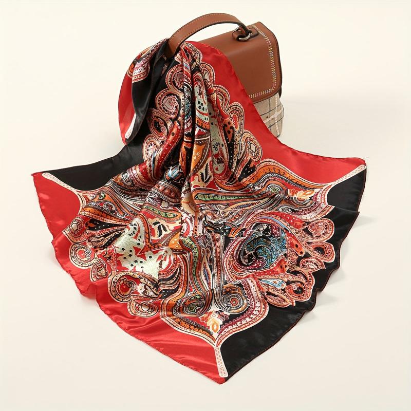 Paisley Print Bandana Classic Boho Square Scarf Neckerchief Hair Accessories