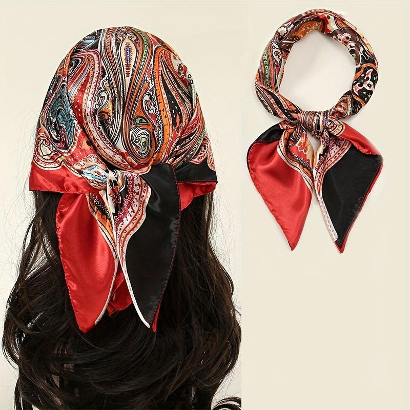 Paisley Print Bandana Classic Boho Square Scarf Neckerchief Hair Accessories