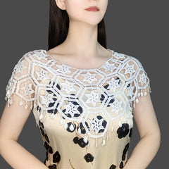 Vintage Hollow Out Tassel Shawl & Breathable Wrap