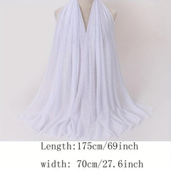 Rhinestone Hot Stamping Chiffon Scarf Solid Hijab Turban Classic Shawl