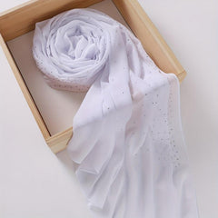 Rhinestone Hot Stamping Chiffon Scarf Solid Hijab Turban Classic Shawl
