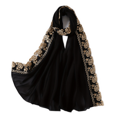 Flower Embroidery Chiffon Scarf Lace Hijab Thin Breathable Shawl Women Headscarf