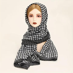 Houndstooth Scarf Shawl Wrap Head Wrap Gift For Mother