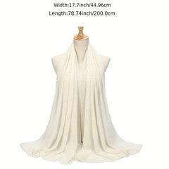 Rhinestone Decor Chiffon Shawl Solid Scarf Thin Breathable Shawl