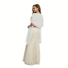 Rhinestone Decor Chiffon Shawl Solid Scarf Thin Breathable Shawl