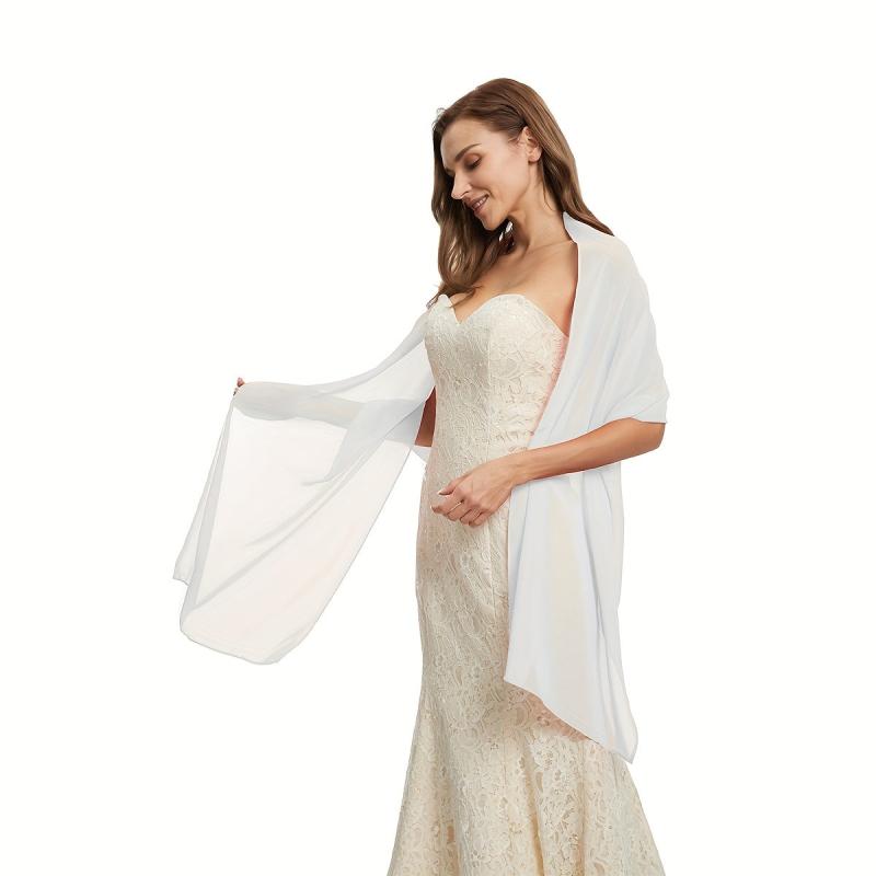 Rhinestone Decor Chiffon Shawl Solid Scarf Thin Breathable Shawl