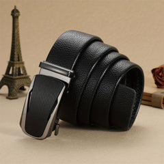 Men's Lychee Pattern Auto Buckle Belt