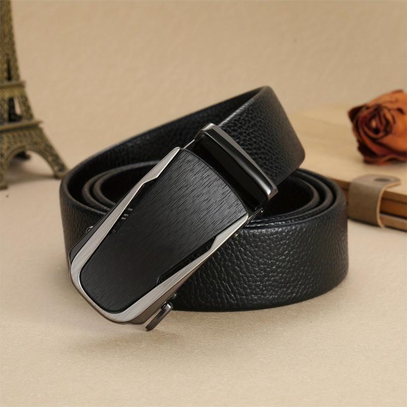 Men's Lychee Pattern Auto Buckle Belt