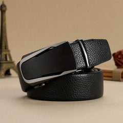 Men's Lychee Pattern Auto Buckle Belt