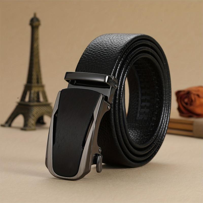Men's Lychee Pattern Auto Buckle Belt