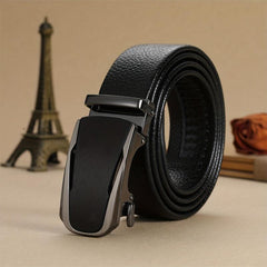 Men's Lychee Pattern Auto Buckle Belt