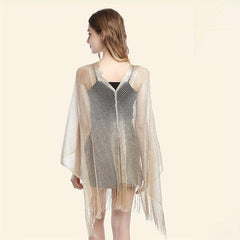 Mesh Shawl Sunscreen Tassel Wrap for Women