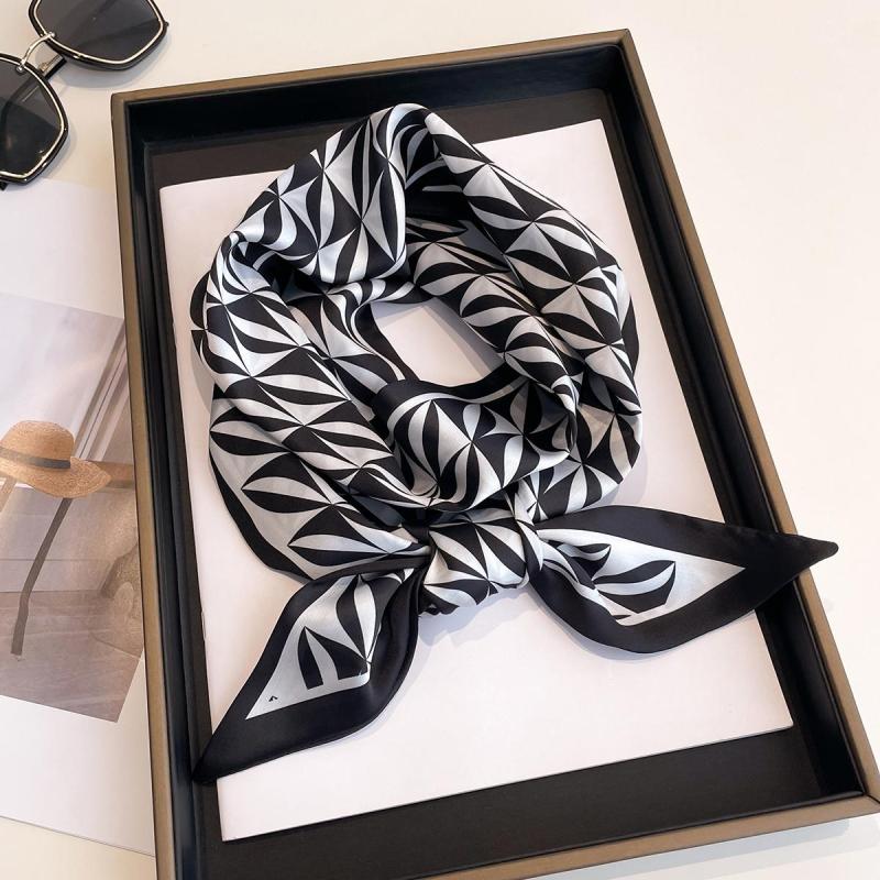 Silk Twilly Scarf Satin Neckerchief Women's Hair Ribbon Bag Wrap