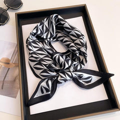 Silk Twilly Scarf Satin Neckerchief Women's Hair Ribbon Bag Wrap