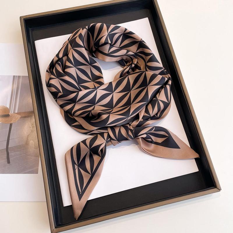 Silk Twilly Scarf Satin Neckerchief Women's Hair Ribbon Bag Wrap