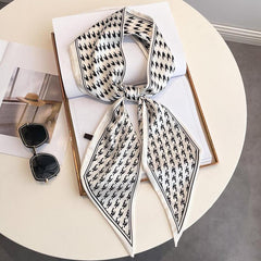 Silk Twilly Scarf Satin Neckerchief Women's Hair Ribbon Bag Wrap