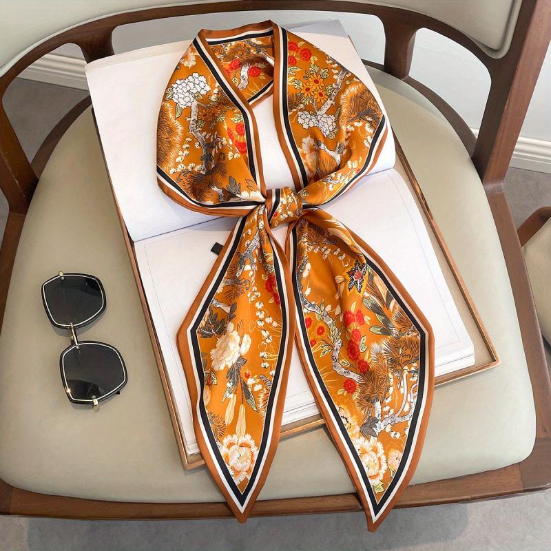 Silk Twilly Scarf Satin Neckerchief Women's Hair Ribbon Bag Wrap