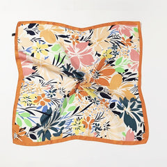 Colorful Floral Scarf Handkerchief Silk Scarf Headband