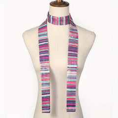 Colorful Striped Skinny Scarf for Women
