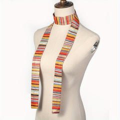 Colorful Striped Skinny Scarf for Women