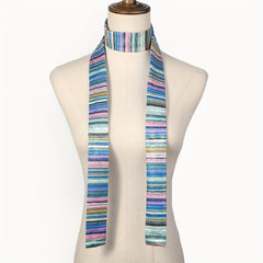 Colorful Striped Skinny Scarf for Women