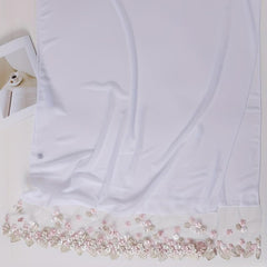 Chiffon Scarf Flower Embroidery Hijab Lightweight Shawl